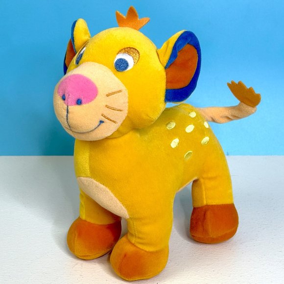 Beautiful Yellow Standing Lion 9"‎ Plush Stuffed Animal Toy Embroidered Face - Picture 1 of 4
